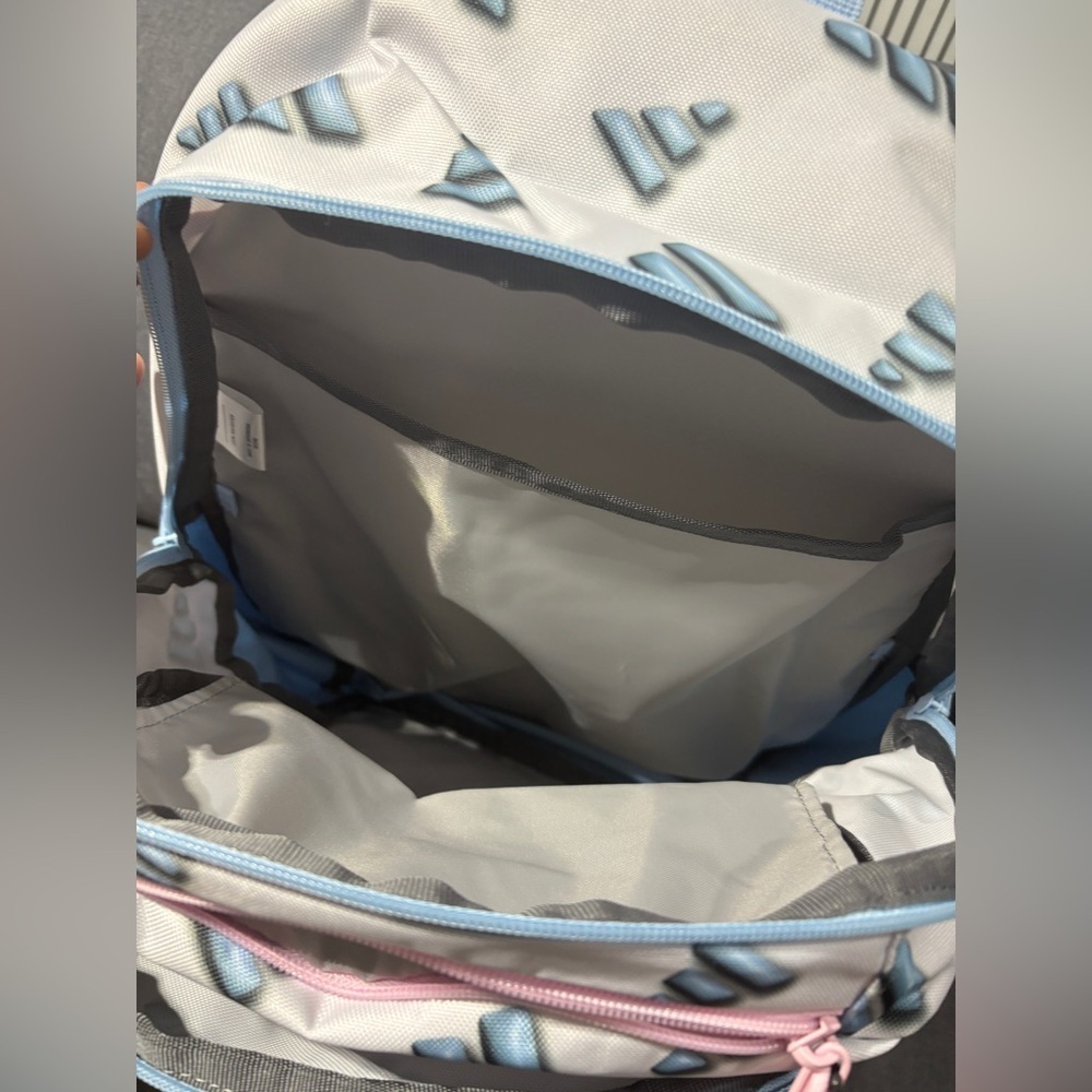 Adidas Kids' Pink and Blue Geometric Backpack - Picture 7 of 7